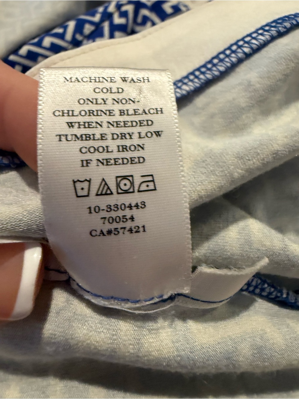 Ann Taylor Blue and White Geometric Halter Midi Dress with V-Neck - Picture 8 of 8